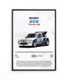 Pôster Peugeot 205 Turbo 16